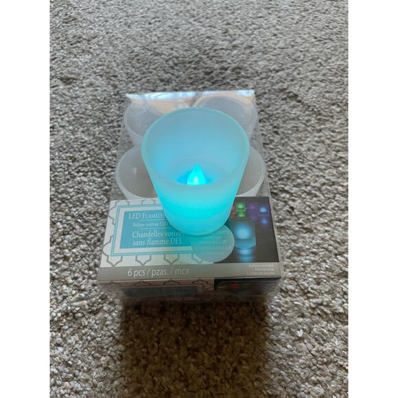 LED Flameless Tea Candles set of 6 Rainbow colors NIB - Picture 4 of 9